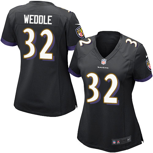 Women's Elite Eric Weddle Nike Jersey Black Alternate - #32 NFL Baltimore Ravens